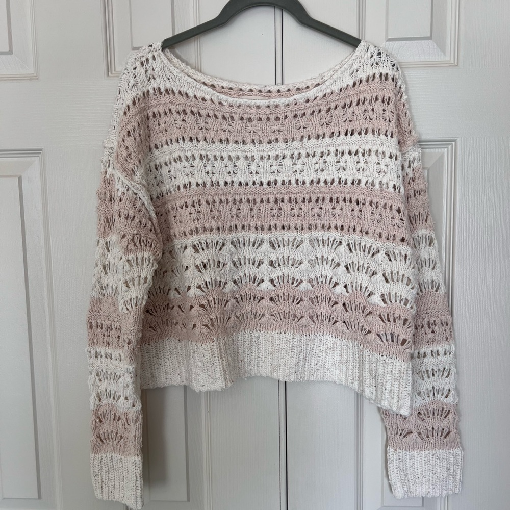 Anthropologie Pilcro crochet knit sweater
